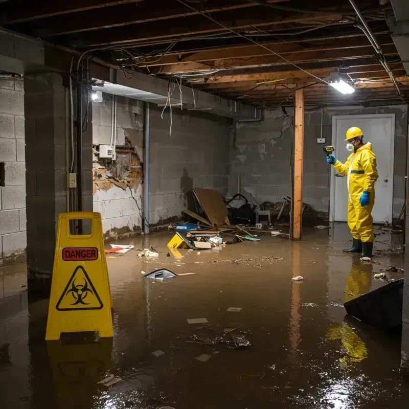 Flooded Basement Electrical Hazard in Bedford, OH Property